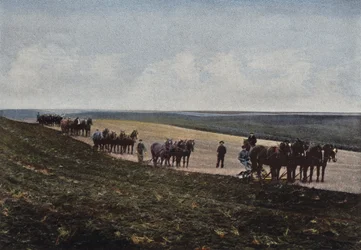 Ploegen In De Prairies Van Manitoba